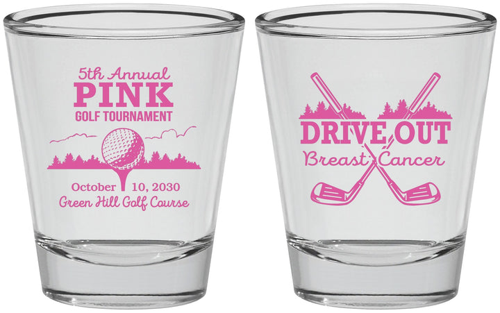 Personalized Awareness Shot Glasses - Gold Drive Out | 230017
