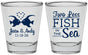 Personalized Wedding Shot Glasses - Two Less Fish In The Sea | 231