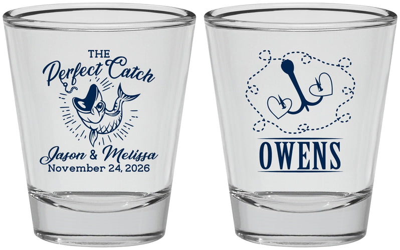 Personalized Wedding Shot Glasses - The Perfect Catch | 232