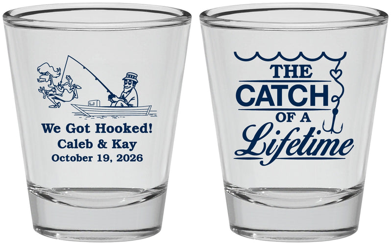 Personalized Wedding Shot Glasses - Catch Of A Lifetime | 234