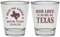 Personalized Wedding Shot Glasses - Our Love Is As Big As Texas | 236