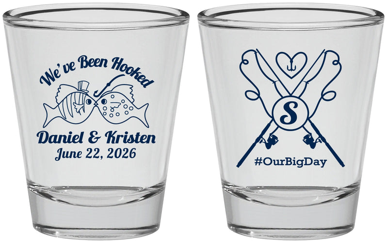 Personalized Wedding Shot Glasses - Been Hooked Fishing | 238