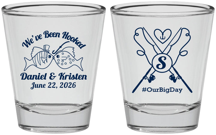 Personalized Wedding Shot Glasses - Been Hooked Fishing | 238