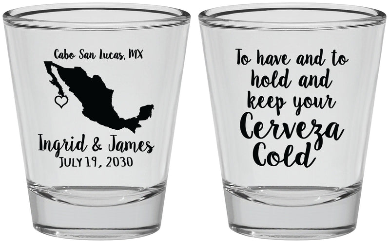 Personalized Wedding Shot Glasses - Cerveza Mexico | 240