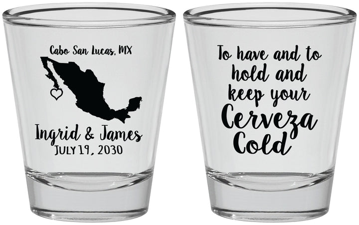 Personalized Wedding Shot Glasses - Cerveza Mexico | 240
