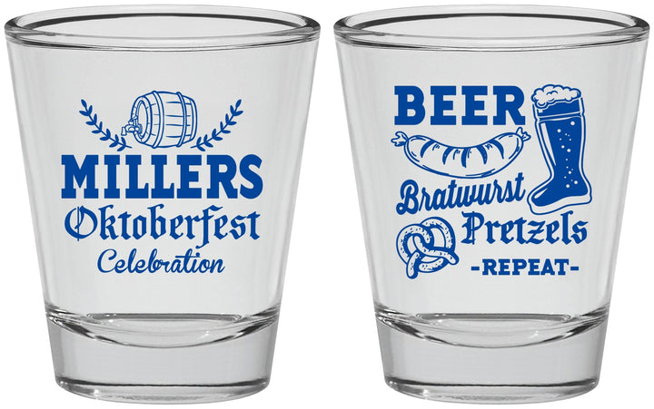 Personalized Oktoberfest Shot Glasses - Bratwurst Pretzels | 240007