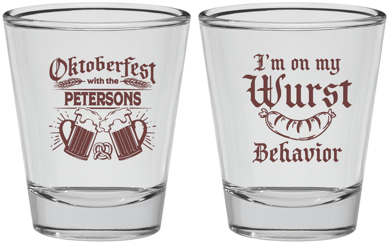 Personalized Oktoberfest Shot Glasses - Wurst Behavior | 240010