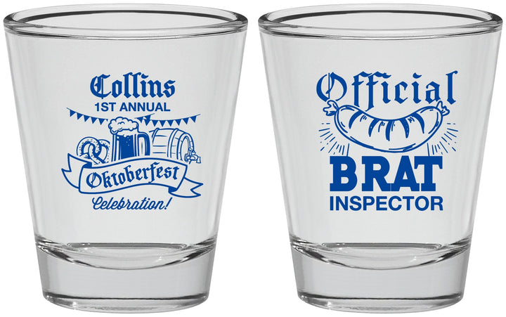 Personalized Oktoberfest Shot Glasses - Brat Inspector | 240011