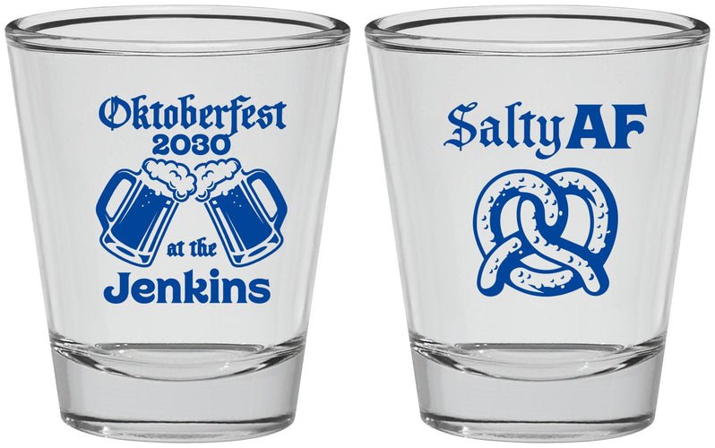 Personalized Oktoberfest Shot Glasses - Pretzel Salty Af | 240015