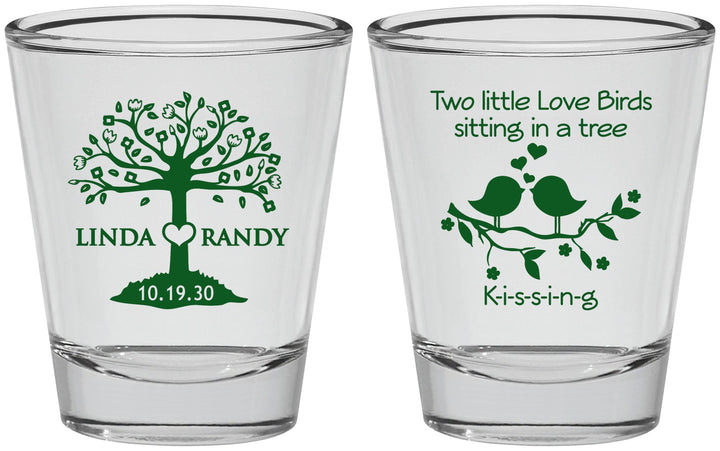 Personalized Wedding Shot Glasses - Two Little Love Birds | 249