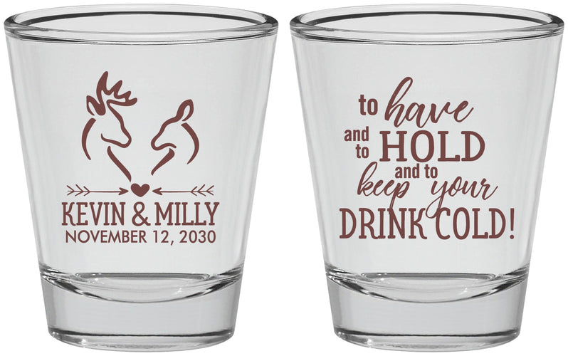 Personalized Wedding Shot Glasses - To Have And To Hold | 250