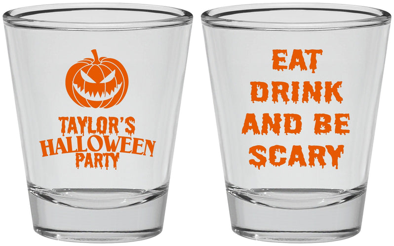 Personalized Halloween Shot Glasses - Scary Pumpkin | 250008