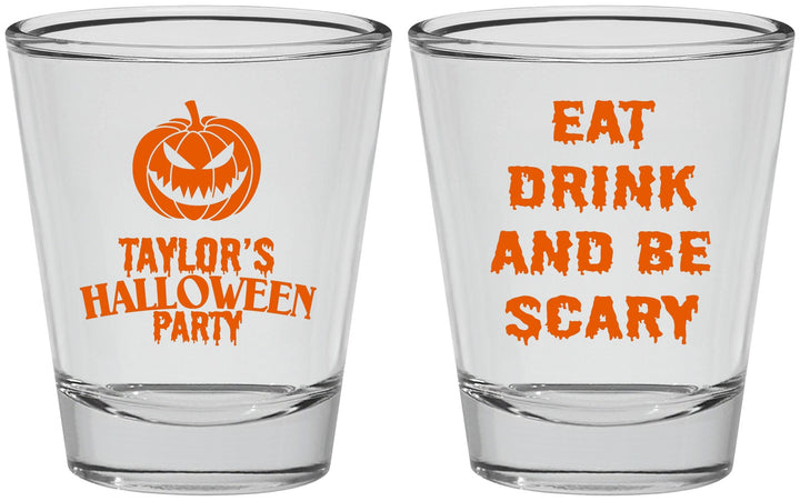 Personalized Halloween Shot Glasses - Scary Pumpkin | 250008