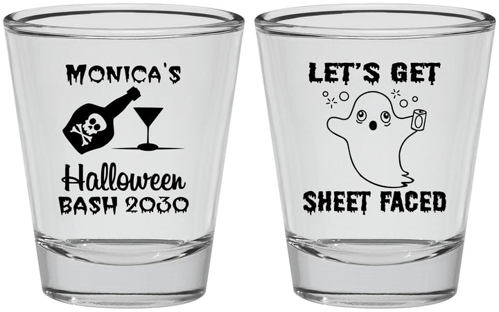 Personalized Halloween Shot Glasses - Ghost Sheet Faced | 250009