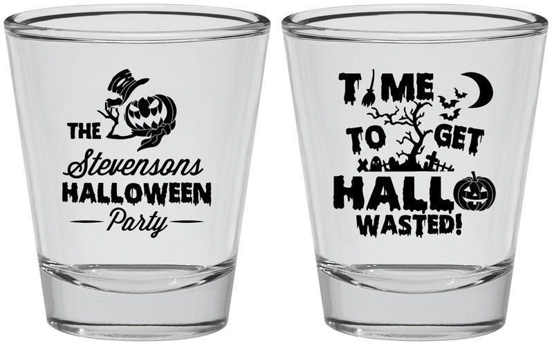 Personalized Halloween Shot Glasses - Hallowasted Pumpkin | 250013
