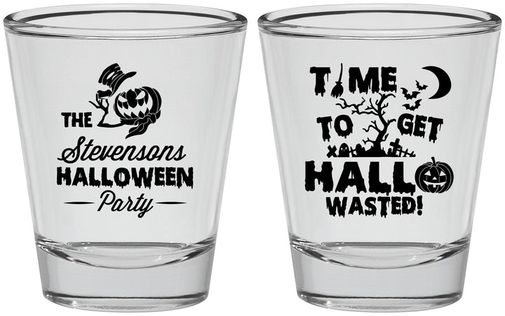 Personalized Halloween Shot Glasses - Hallowasted Pumpkin | 250013