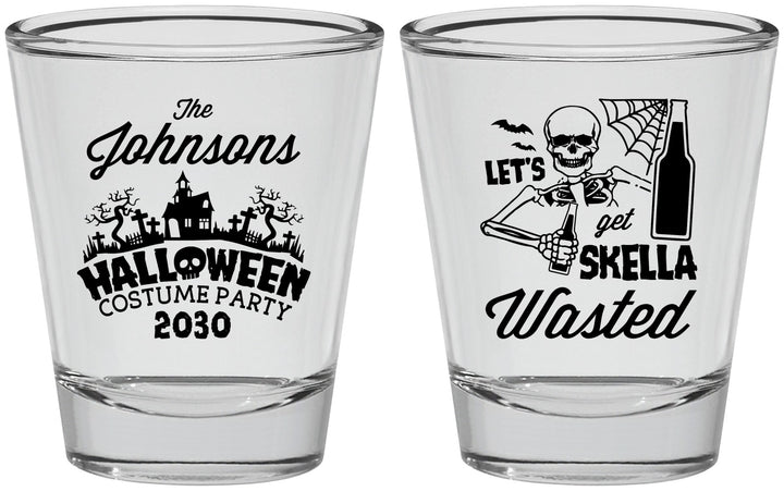 Personalized Halloween Shot Glasses - Skellawasted Skeleton | 250014