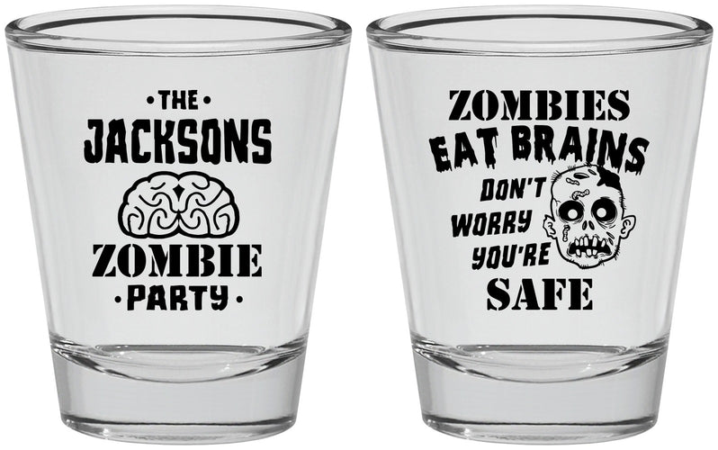 Personalized Halloween Shot Glasses - Zombie Brain | 250026