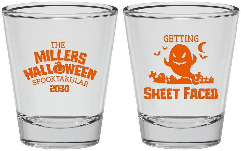 Personalized Halloween Shot Glasses - Ghost Sheet Faced | 250040