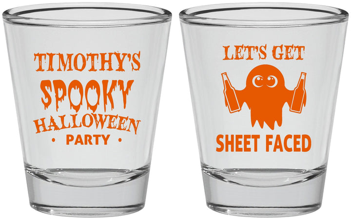 Personalized Halloween Shot Glasses - Ghost Sheet Faced | 250044