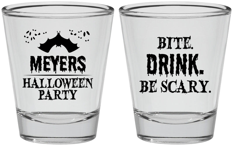 Personalized Halloween Shot Glasses - Bite Drink Be Scary | 250082