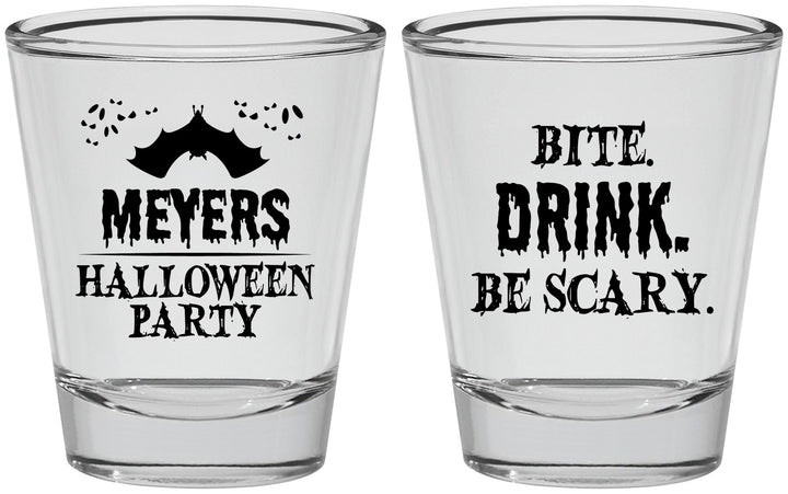 Personalized Halloween Shot Glasses - Bite Drink Be Scary | 250082