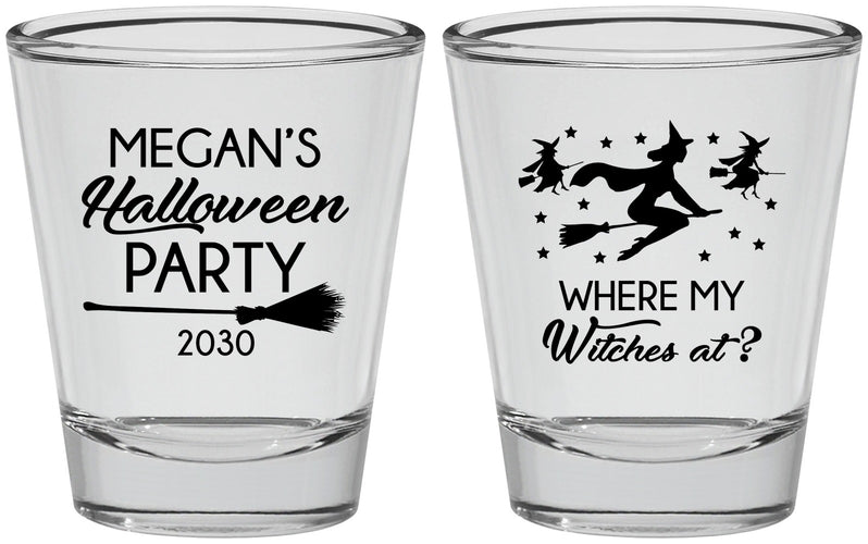 Personalized Halloween Shot Glasses - Where My Witches At | 250086