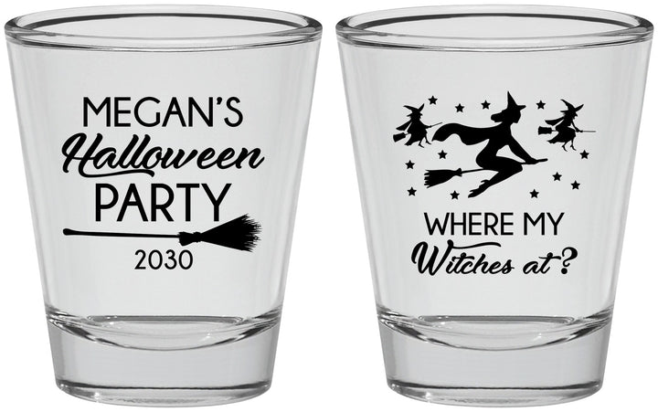 Personalized Halloween Shot Glasses - Where My Witches At | 250086