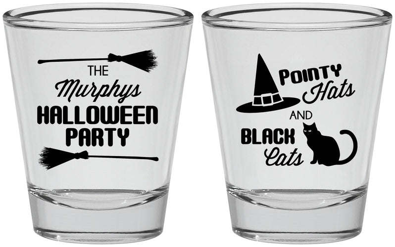 Personalized Halloween Shot Glasses - Black Cats | 250087