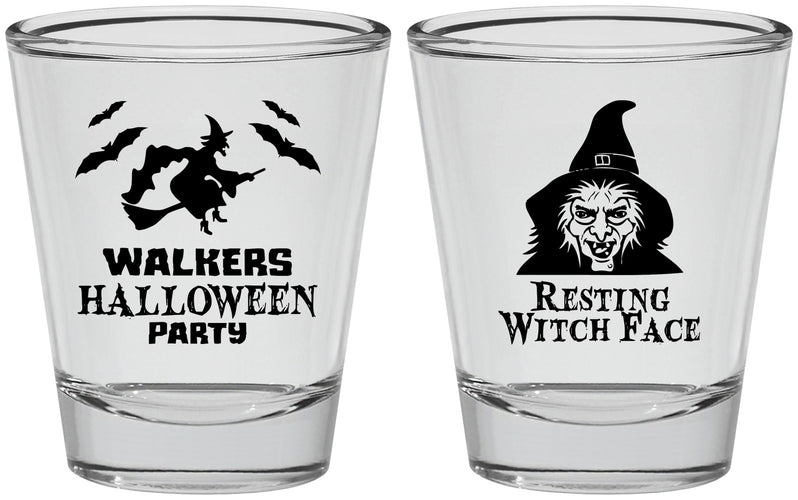 Personalized Halloween Shot Glasses - Resting Witch Face | 250099