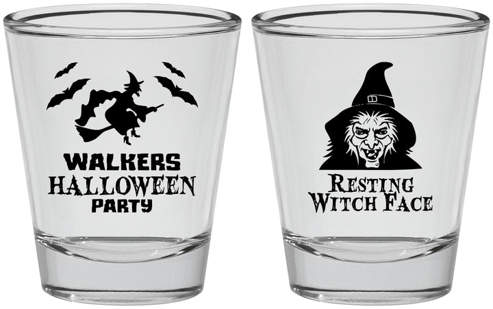 Personalized Halloween Shot Glasses - Resting Witch Face | 250099