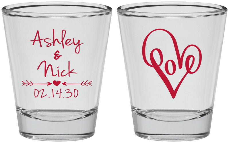 Personalized Wedding Shot Glasses - Love | 252
