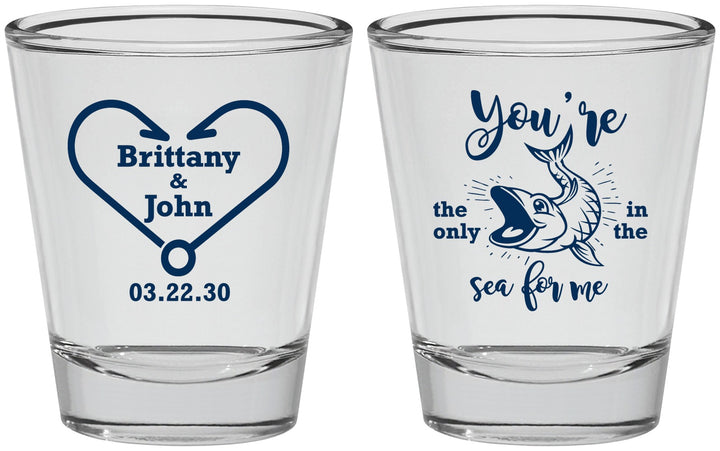 Personalized Wedding Shot Glasses - Fish In The Sea For Me | 254