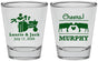 Personalized Wedding Shot Glasses - Tractor Cows | 257