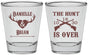 Personalized Wedding Shot Glasses - The Hunt Is Ove | 258