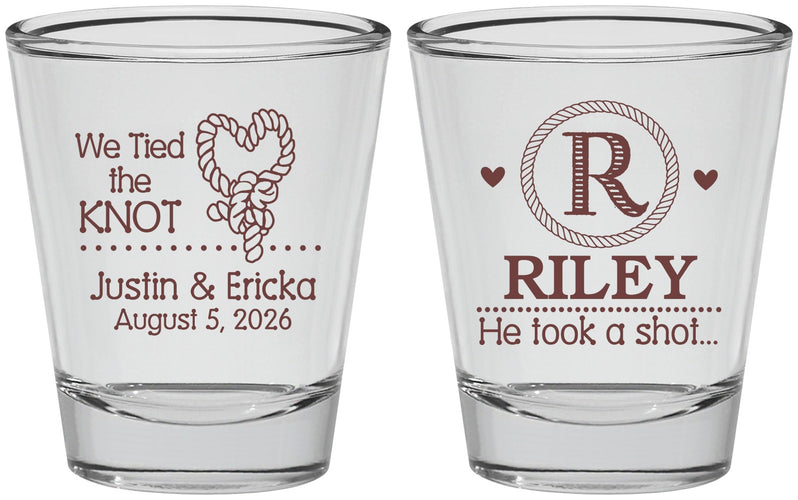 Personalized Wedding Shot Glasses - We Tied The Knot | 260