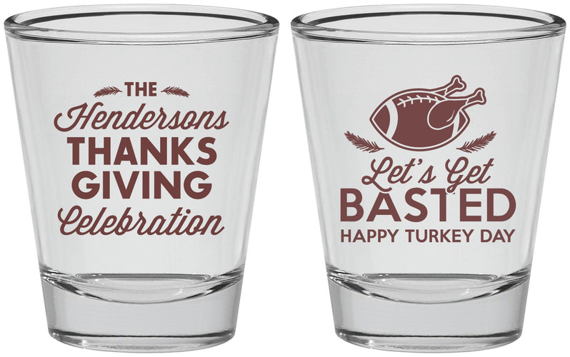 Personalized Thanksgiving Shot Glasses - Lets Get Basted | 260003