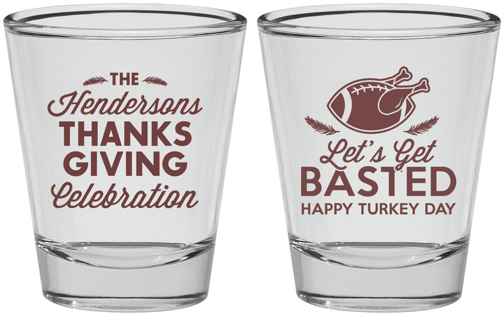 Personalized Thanksgiving Shot Glasses - Lets Get Basted | 260003