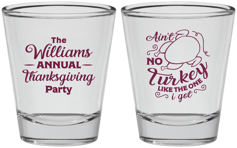 Personalized Thanksgiving Shot Glasses - Turkey | 260005