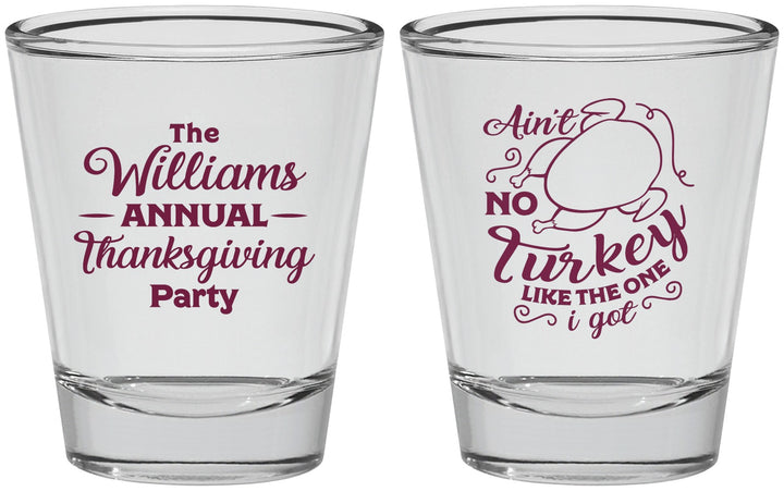 Personalized Thanksgiving Shot Glasses - Turkey | 260005