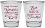 Personalized Thanksgiving Shot Glasses - Eat Drink Thankful | 260009