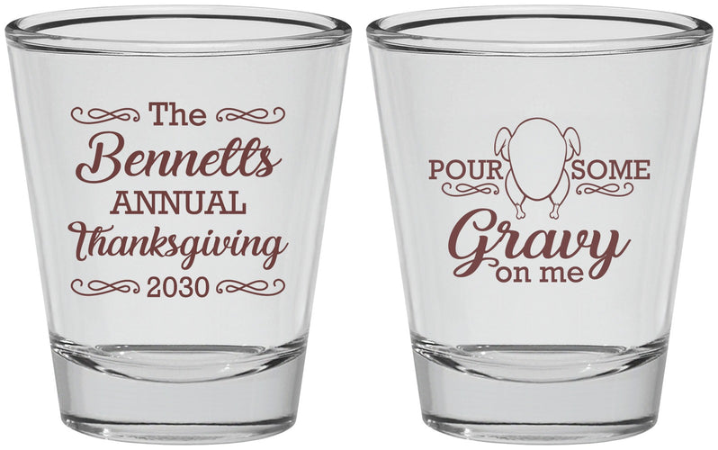 Personalized Thanksgiving Shot Glasses - Turkey Gravy | 260015