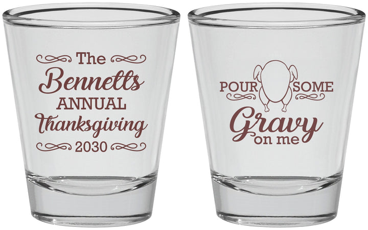 Personalized Thanksgiving Shot Glasses - Turkey Gravy | 260015