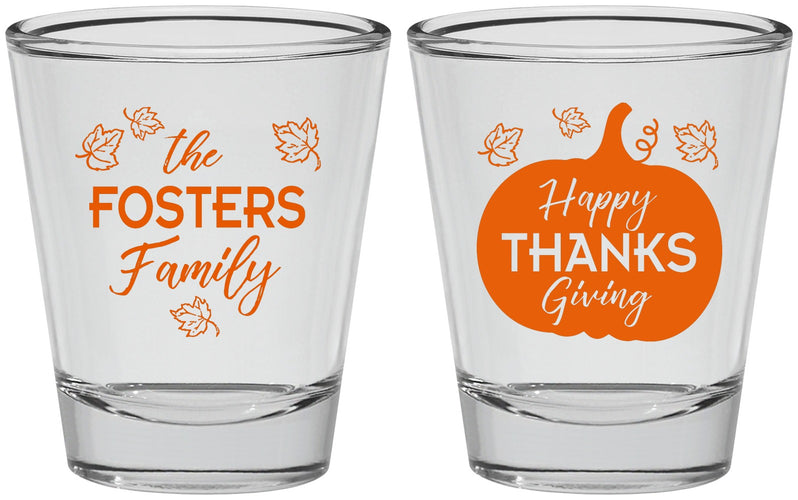 Personalized Thanksgiving Shot Glasses - Pumpkin | 260016