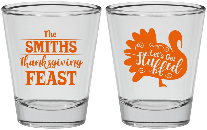 Personalized Thanksgiving Shot Glasses - Lets Get Stuffed | 260020