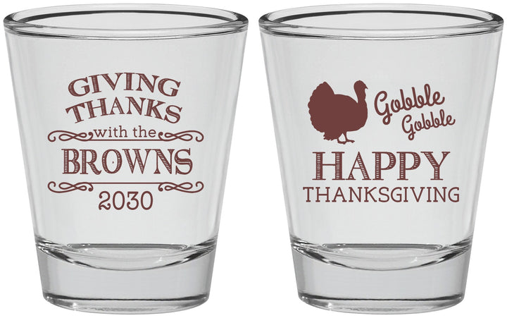 Personalized Thanksgiving Shot Glasses - Gobble Gobble | 260022