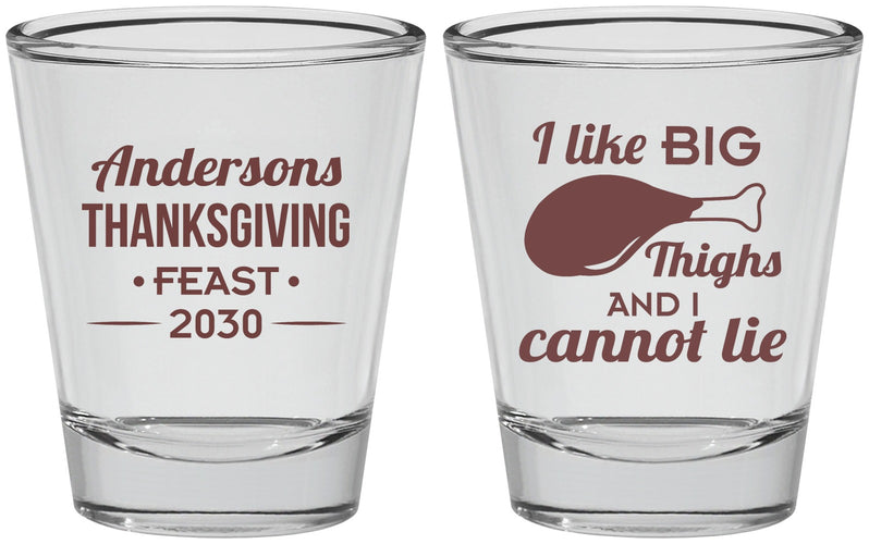 Personalized Thanksgiving Shot Glasses - Big Thighs | 260023
