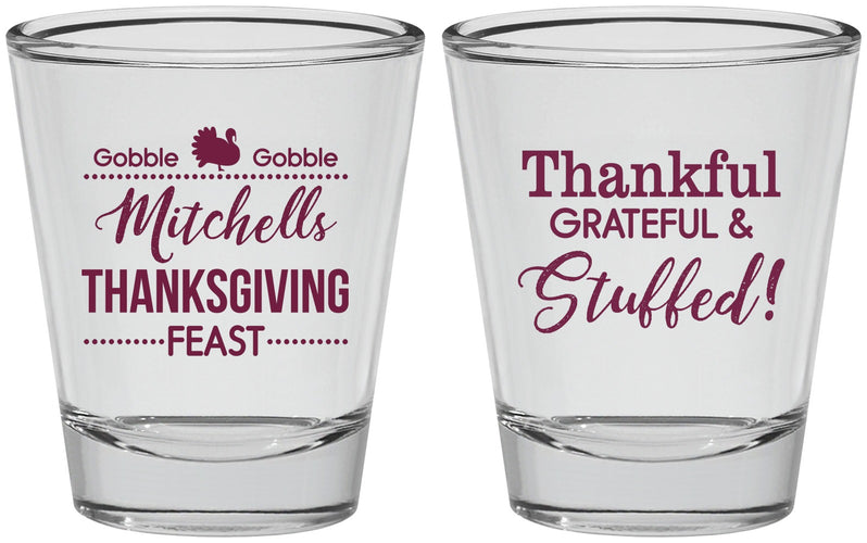 Personalized Thanksgiving Shot Glasses - Thankful Stuffed | 260029