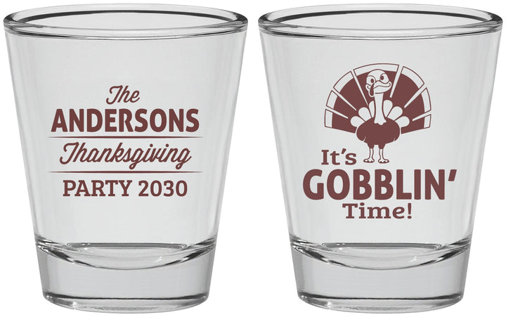 Personalized Thanksgiving Shot Glasses - Turkey Gobblin | 260035