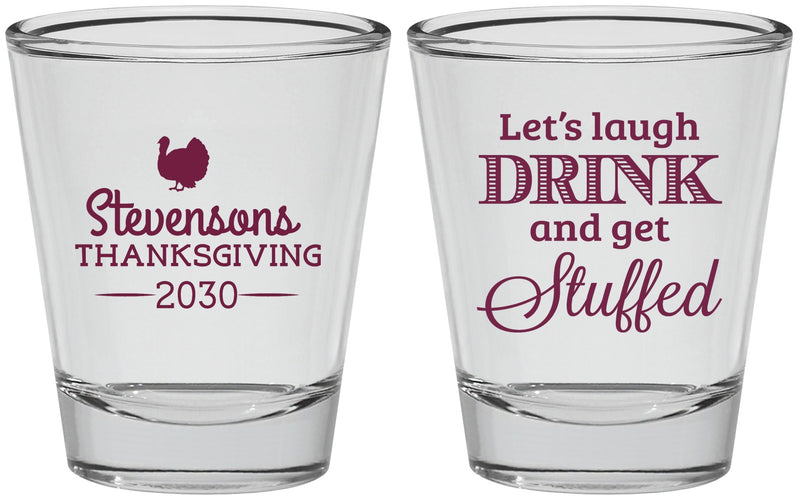 Personalized Thanksgiving Shot Glasses - Turkey Stuffed | 260037